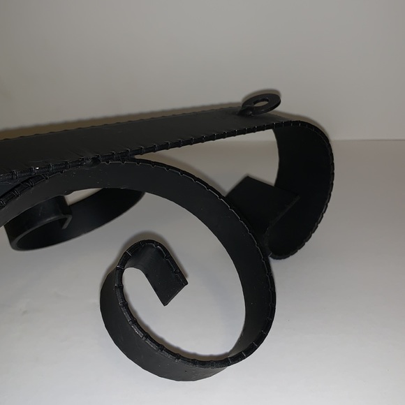 Accents | Vintage 196s Gothic Black Wrought Iron Wall Sconce Taper